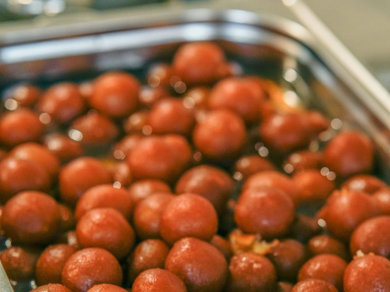A tray of gulab jamun